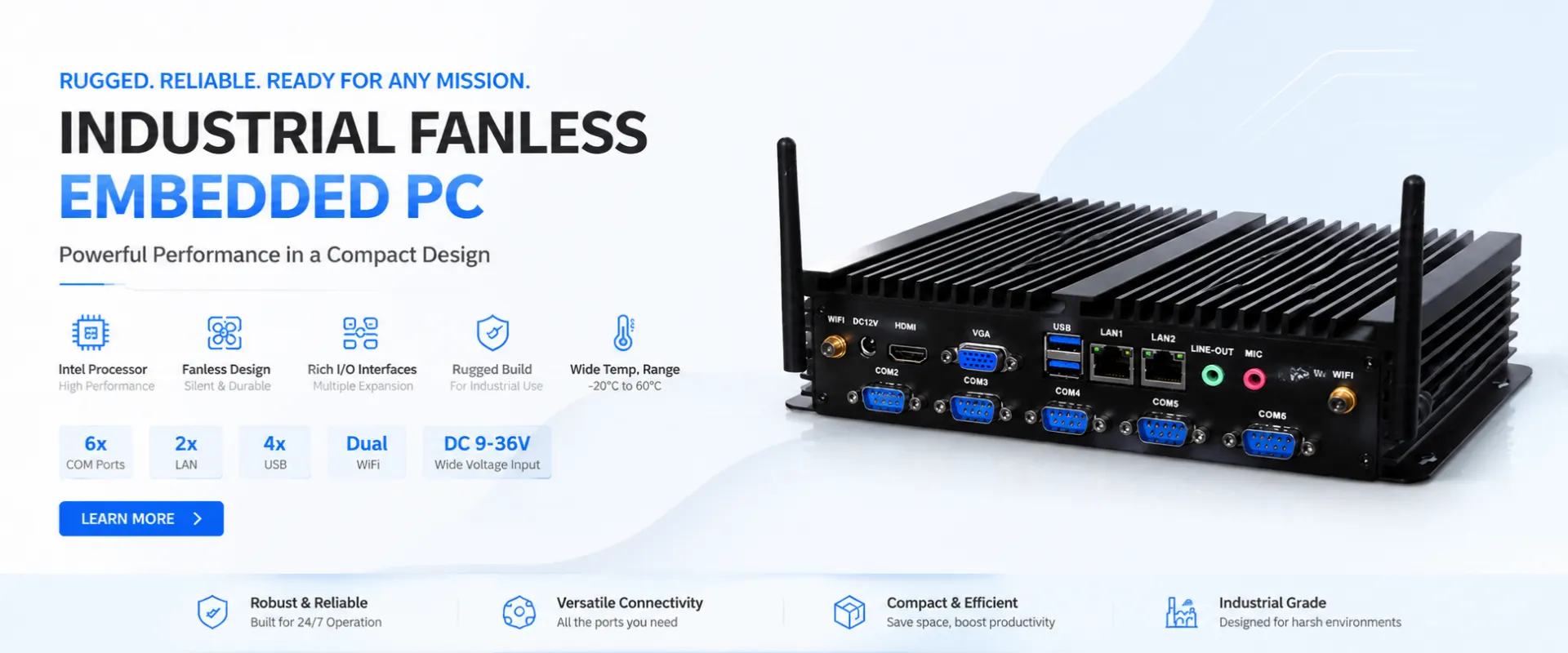 YLWWPC ODM OEM industrial fanless embedded Mini PC
